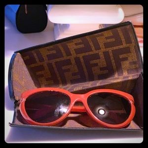 Coral Fendi Cat eyed sunglasses